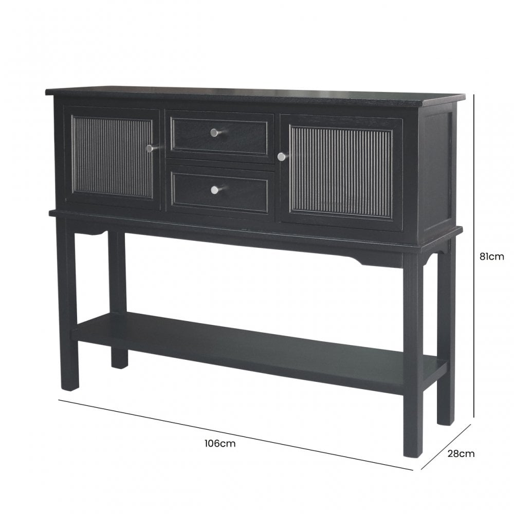 Lindon 2 Door 2 Drawer Sideboard Black-KD includes 2 sets of Handle in Nickel and Gold