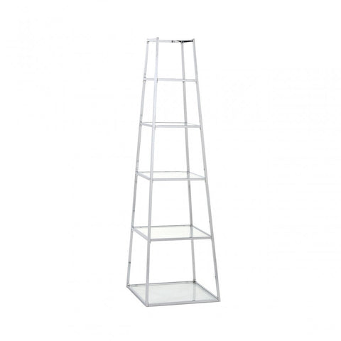 Logan Steel &amp; Clear Glass 5 Tier Ladder Display Unit