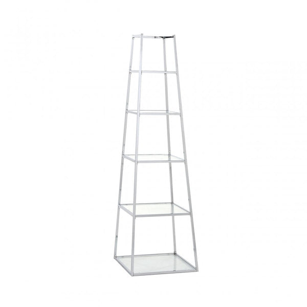 Logan Steel &amp; Clear Glass 5 Tier Ladder Display Unit