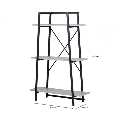 120cm 3-Tier Black and Grey Display Unit - KD