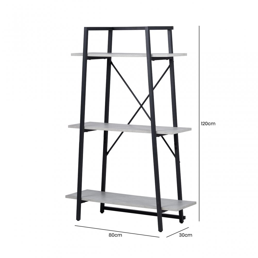 120cm 3-Tier Black and Grey Display Unit - KD
