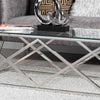 Imperia Stainless Steel Coffee Table Glass Top