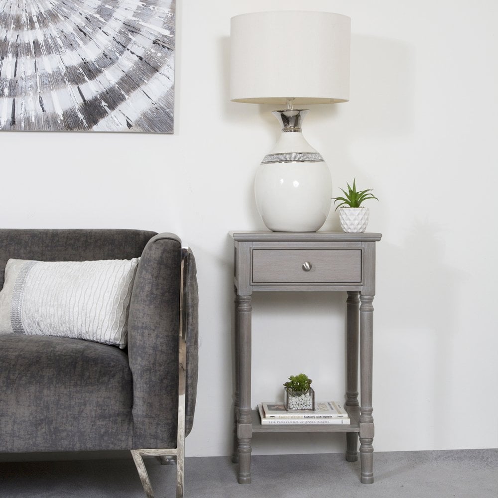 Delta 1 Drawer Telephone Table Taupe - Ball Handle
