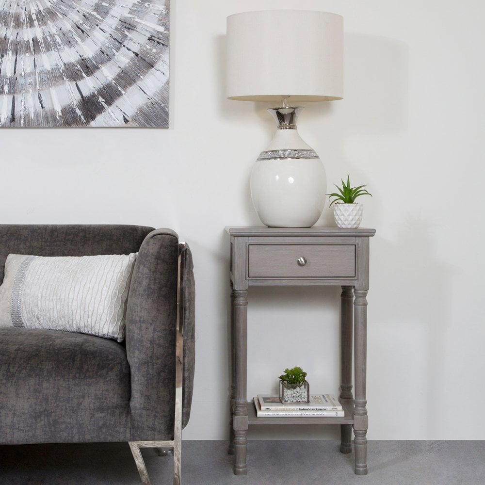 Delta 1 Drawer Telephone Table Taupe - Ball Handle