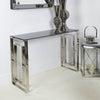 Apex Stainless Steel Console Table Smoked Glass Top