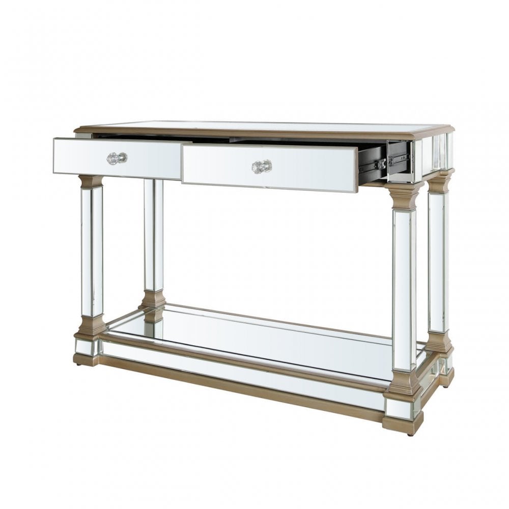 Apollo 120cm Mirror Console Table Champagne