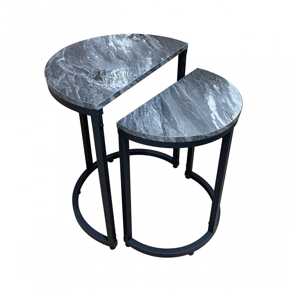Alora Set of 2 Half Moon Black Nest Table 41
