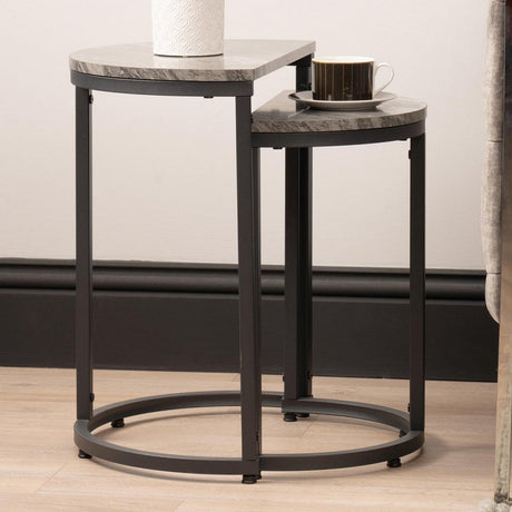 Alora Set of 2 Half Moon Black Nest Table 41