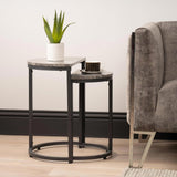 Alora Set of 2 Half Moon Black Nest Table 41