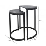 Alora Set of 2 Half Moon Black Nest Table 41
