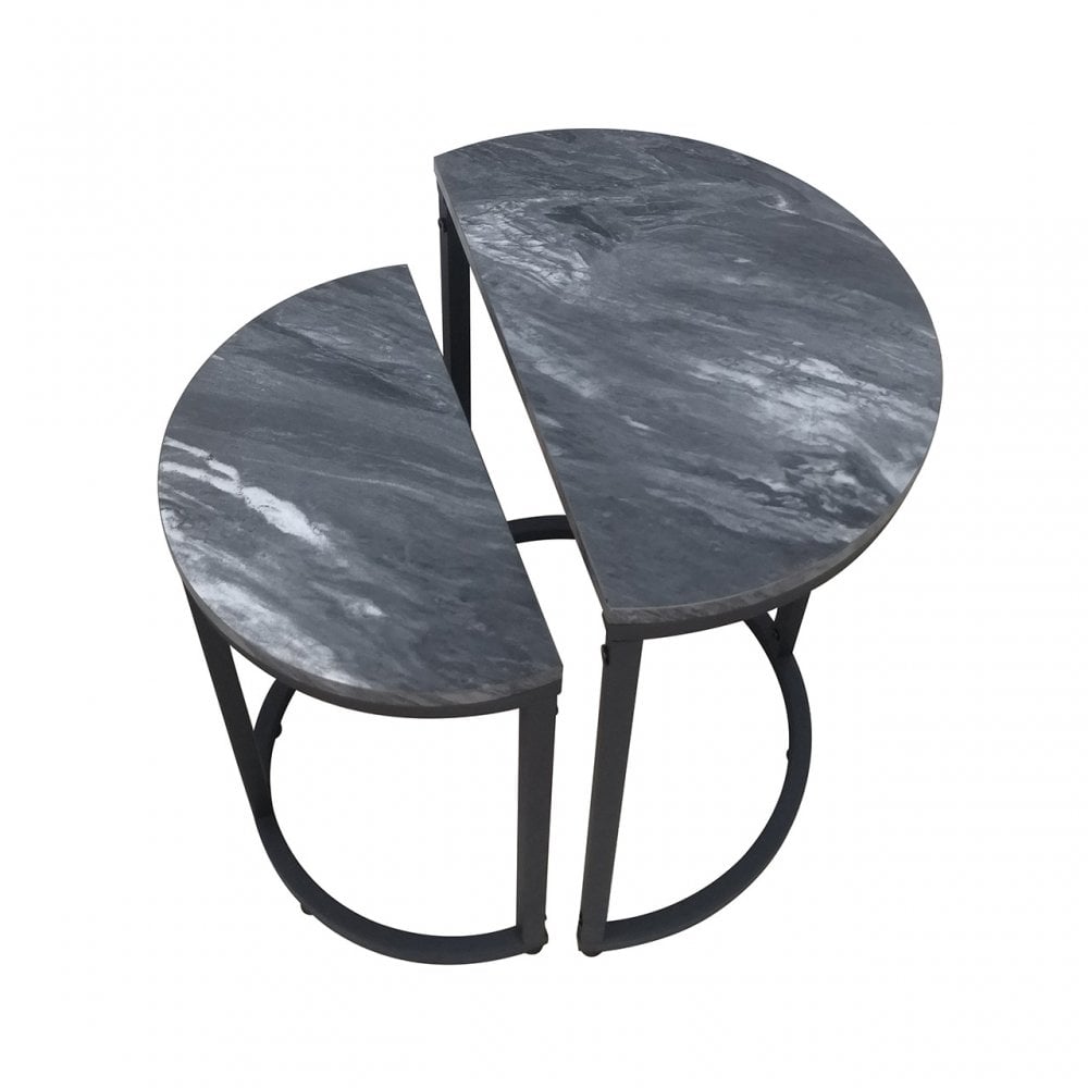 Alora Set of 2 Half Moon Black Nest Table 41