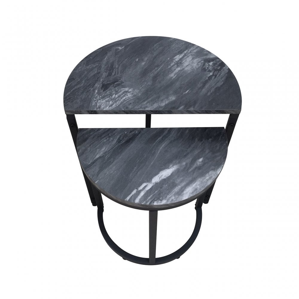 Alora Set of 2 Half Moon Black Nest Table 41
