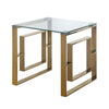 Apex Gold Metal End Table Clear Glass Top
