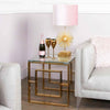 Apex Gold Metal End Table Clear Glass Top