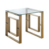 Apex Gold Metal End Table Clear Glass Top