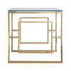 Apex Gold Metal End Table Clear Glass Top