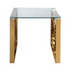 Apex Gold Metal End Table Clear Glass Top
