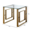 Apex Gold Metal End Table Clear Glass Top