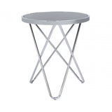 Atom Chrome &amp; Black Glass End Table