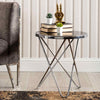 Atom Chrome &amp; Black Glass End Table