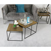 Set Of 2 Mahi Nesting Tables Black With Gold Tops