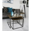 Set Of 2 Mahi Nesting Tables Black With Gold Tops