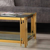 Cohen Gold Steel Tubes &amp; Clear Glass Coffee Table