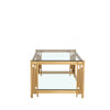 Cohen Gold Steel Tubes &amp; Clear Glass Coffee Table
