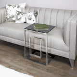Apex Stainless Steel Sofa Tbl Smoked Glass Top