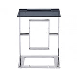 Apex Stainless Steel Sofa Tbl Smoked Glass Top