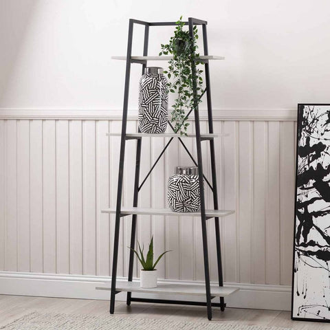 170cm 4-Tier Black and Grey Display Unit - KD