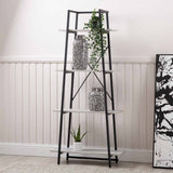 170cm 4-Tier Black and Grey Display Unit - KD