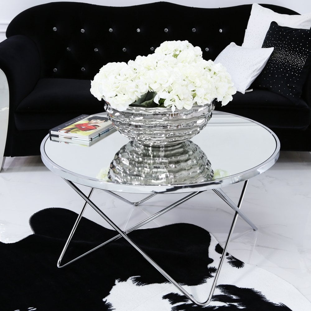 Atom Chrome &amp; Mirror Coffee Table