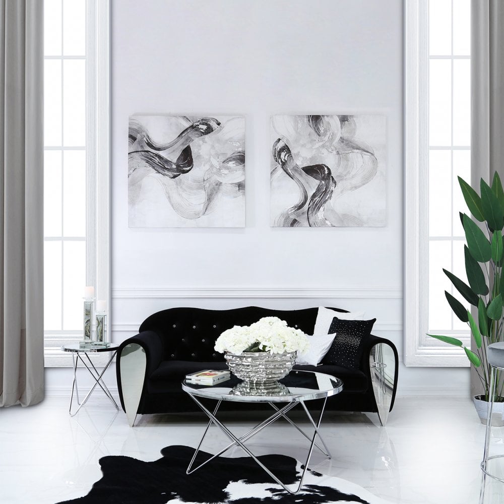 Atom Chrome &amp; Mirror Coffee Table