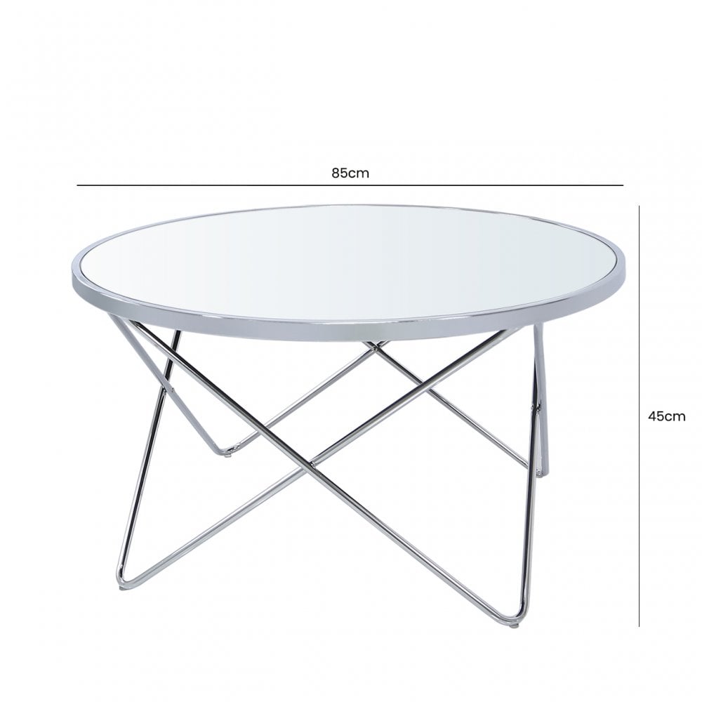 Atom Chrome &amp; Mirror Coffee Table