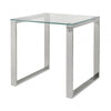 Harry Stainless Steel End Table Clear Glass Top
