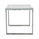 Harry Stainless Steel End Table Clear Glass Top
