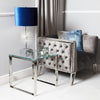 Harry Stainless Steel End Table Clear Glass Top