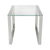 Harry Stainless Steel End Table Clear Glass Top
