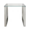 Harry Stainless Steel End Table Clear Glass Top