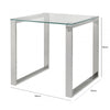 Harry Stainless Steel End Table Clear Glass Top