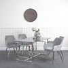 Apex Stainless Steel Dining Table Smoked Glass Top - 2 Parts