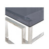 Apex Stainless Steel Dining Table Smoked Glass Top - 2 Parts