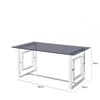 Apex Stainless Steel Dining Table Smoked Glass Top - 2 Parts