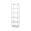 Logan 189cm Chrome and Glass 5 Tier Rectangular Display Unit-KD