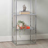 Logan 189cm Chrome and Glass 5 Tier Rectangular Display Unit-KD