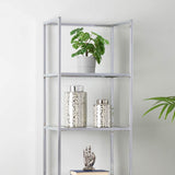 Logan 189cm Chrome and Glass 5 Tier Rectangular Display Unit-KD