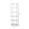 Logan 189cm Chrome and Glass 5 Tier Rectangular Display Unit-KD