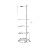 Logan 189cm Chrome and Glass 5 Tier Rectangular Display Unit-KD