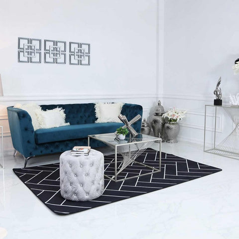 Luna Silver Metal Coffee Table Clear Glass Top